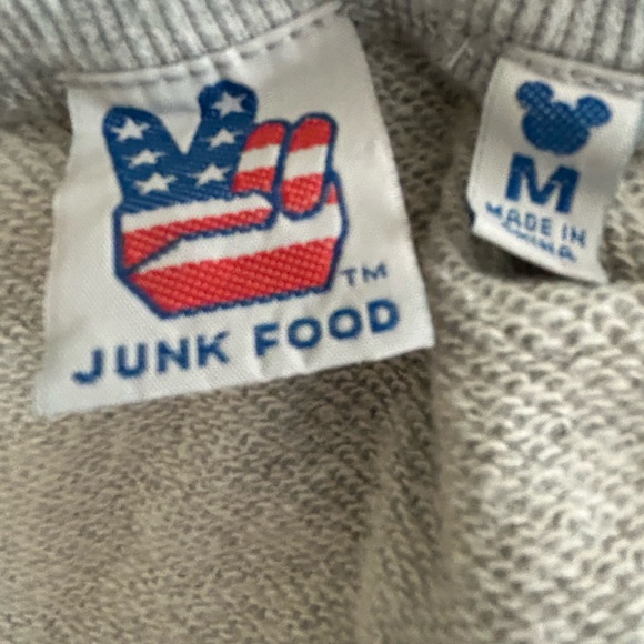 Disney Junk Food NWT Gray Mickey Mouse Sweatshirt Size M c:4448-10 - Picture 2 of 3